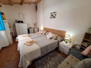 a bedroom with a bed and a chair in a room at Casa Pita in San Justo de la Vega +48 photos