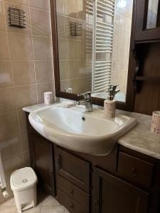 a bathroom with a sink and a toilet at L' Antica Sosta in Abbadia San Salvatore