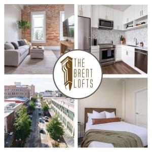 een collage van foto's van een slaapkamer en een keuken bij Chestnut Chateau in Baptist Hospital Heliport