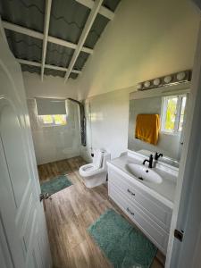 カブレラにあるFinca Jasmatの洗面台とトイレ付きのバスルーム