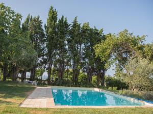 a swimming pool in a yard with trees at Antico Casale Fossacieca in Civitanova Marche +16 photos
