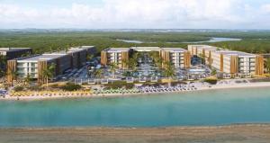 an aerial view of a resort on a beach at porto life 2 resort in Ipojuca