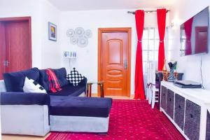 Гостиная зона в Chic City Apt with attached Private Bath 5km toUN