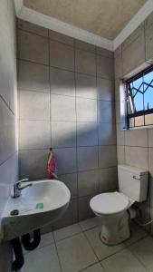 a bathroom with a toilet and a sink at The Hope Apartments in Nelspruit
