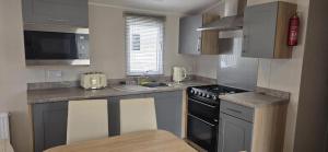 Η κουζίνα ή μικρή κουζίνα στο Homely 7 Berth Caravan At Manor Park In Hunstanton, Norfolk Ref 23018B