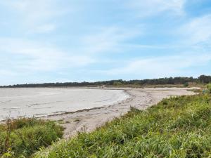 a sandy beach with grass on the side at Holiday Home Julietta - 50m from the sea by Interhome in Neksø
