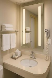 Et badeværelse på Floral Park Motor Lodge