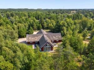 an aerial view of a house in the woods at Holiday Home Jenna - 1-4km from the sea by Interhome in Vesterhede