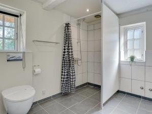 a bathroom with a toilet and a shower at Holiday Home Gudmund - 3-9km from the sea by Interhome in Kongsmark