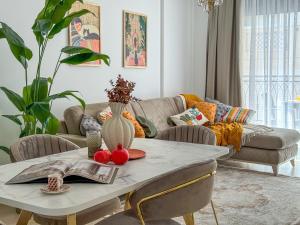 Posezení v ubytování Qoople Elite 4 Elize apartments Premium location near Kleopatra