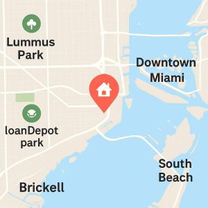 a map of the borough of plymouth and downtown miami at Downtown Miami full apartment with kitchen in Miami +17 photos