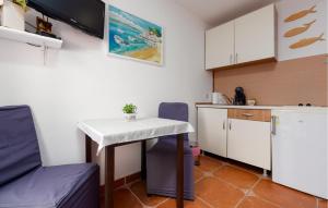 a kitchen with a table and chairs in a room at Gorgeous Apartment In Karlobag With Wifi in Karlobag