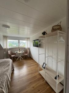 TV a/nebo společenská místnost v ubytování RheinBlick Apartment - Park and Stay "optional" am Deutschen Eck