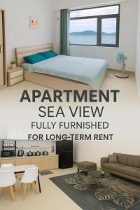 Postel nebo postele na pokoji v ubytování Napoleon Apartment SeaView