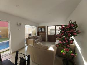 TV a/nebo společenská místnost v ubytování Casa con alberca climatizada en Atlixco R