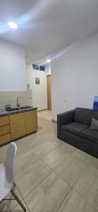 San José Viejopenthouse 2 ground floor的带沙发和水槽的客厅