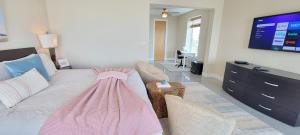 TV a/nebo společenská místnost v ubytování Tortuga Bay home