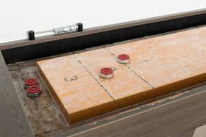 a wooden cutting board with four red buttons on it at NEW Sunset Palms, AC Gameroom, Pool, Spa, EV charger in Indio