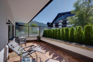 Μπαλκόνι ή βεράντα στο Seefeld ALPIN - Rustikales TIROLER CHALET Studio Apartment