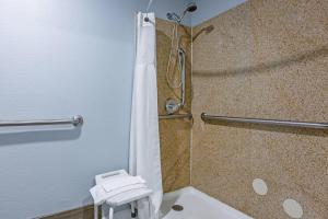 a bathroom with a shower and a toilet at Cielo Hotel Bishop-Mammoth, an Ascend Collection Hotel in Bishop +39 photos