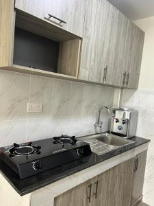 Η κουζίνα ή μικρή κουζίνα στο The Luxe 24Studio Apartment