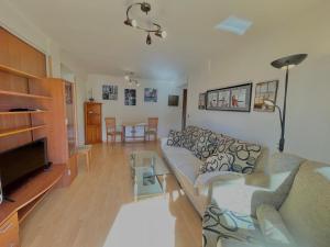 a living room with a couch and a table at Apartamentos Terrasol BARCO 5 in Torre del Mar