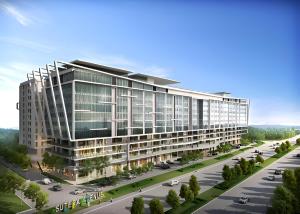 an architectural rendering of a building with a parking lot at Sutera Avenue Opposite Imago Shopping Mall KK in Kota Kinabalu