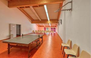 a conference room with a ping pong table and chairs at Gorgeous Apartment In Altenkirchen in Altenkirchen +52 photos