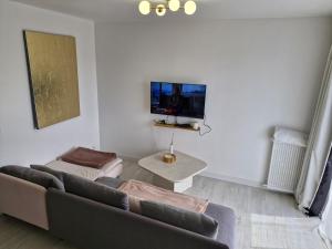 TV a/nebo společenská místnost v ubytování Un spa privatif
