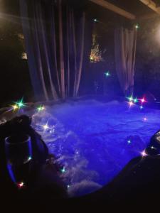 a room filled with snow and christmas lights at Maison La Glycine in Chamoux-sur-Gelon
