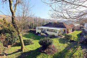 an aerial view of a house with a yard at Semi Rural 3 Bed, loads of space in Pontypridd