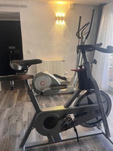 OlivellaにあるVilla Wanderlust Sitges Hills Exclusive pool only familiesのジム(トレッドミル、エアロバイク付)