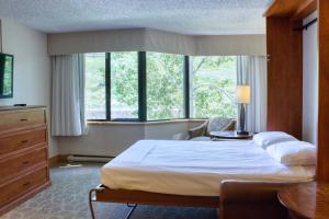Ένα ή περισσότερα κρεβάτια σε δωμάτιο στο Larger 1 Bedroom with Pool Hot Tub Ski In-Out