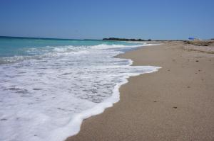 a beach with waves coming in from the ocean at Guest House Golden Flake 4km from Bolata beach in Bŭlgarevo