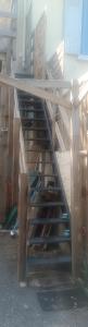 a set of stairs leading up to a building at La Salamandre, studio cosy au bord de l'eau in Bellerive-sur-Allier +1 photo