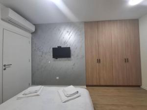 a bedroom with a bed and a tv on a wall at Burence -m in Železnik +35 photos