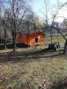 a tent in the middle of a field at White River in Rîu Alb de Jos