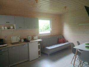 a kitchen with a couch in a small room at Las Palmas in Kołczewo