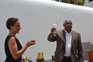 a man and a woman holding glasses of wine at Hotel Cruz Grande-Brava in Vila Nova Sintra +17 photos