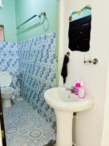a bathroom with a sink and a toilet at Koshy Cosy Homes in Narok