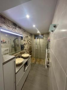 Phòng tắm tại Petite maison au bord du Tarn