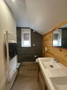 a bathroom with a sink and a toilet at Gîtes pour 2 à 6 personnes Manala et Vivala in Metzeral