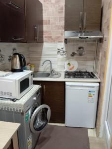 Kuchyň nebo kuchyňský kout v ubytování Khan Apartment