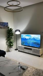 Et tv og/eller underholdning på Apartment Room Lounge & Bathroom