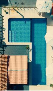 einen Blick über einen Pool mit Sonnenschirm in der Unterkunft POUSADA e HOSTEL ARAUNA in Cabo Frio