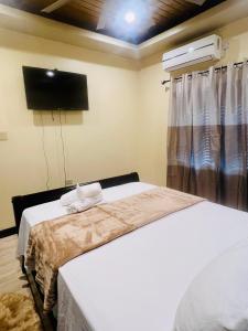 a bedroom with two beds and a flat screen tv at Kingston Oasis One Bedroom in Kingston