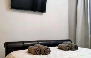 Katil atau katil-katil dalam bilik di Apartment in the heart of Iasi