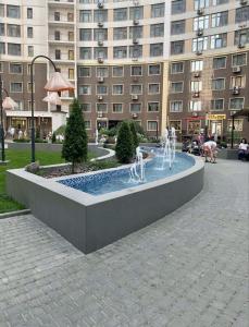オデッサにあるArcadia Cozy Stayの大きな建物前の噴水