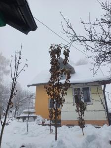 a house with snow on the roof at Zlatiborska noć in Zlatibor