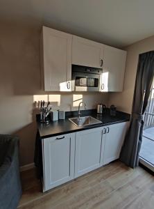 Η κουζίνα ή μικρή κουζίνα στο Luxe Kamer aan Zee +11 φωτογραφίες